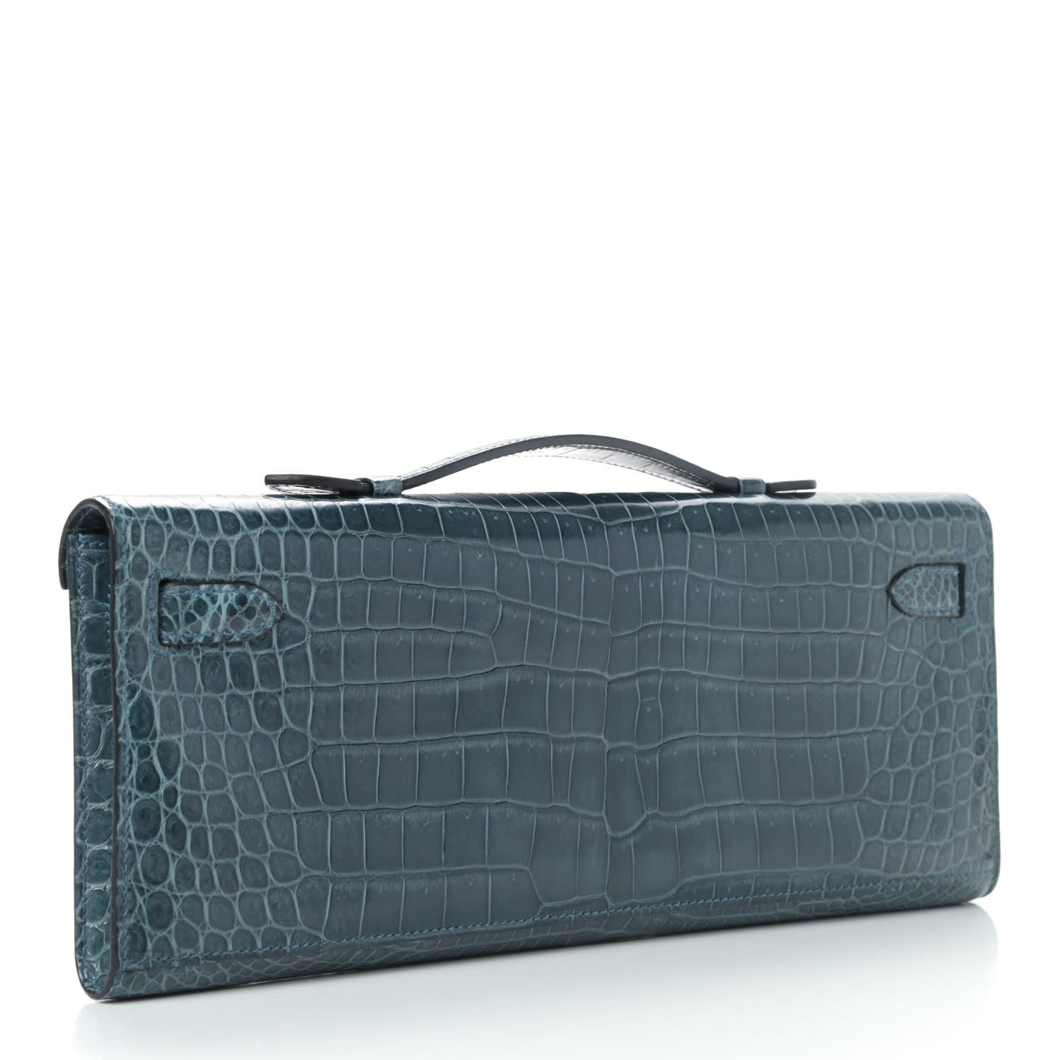Hermes Shiny Porosus Crocodile Kelly Cut Pochette Colvert 2 of 23