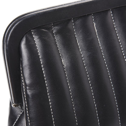 Chanel Lambskin Vertical Quilted Mademoiselle Clutch Black 12 of 13