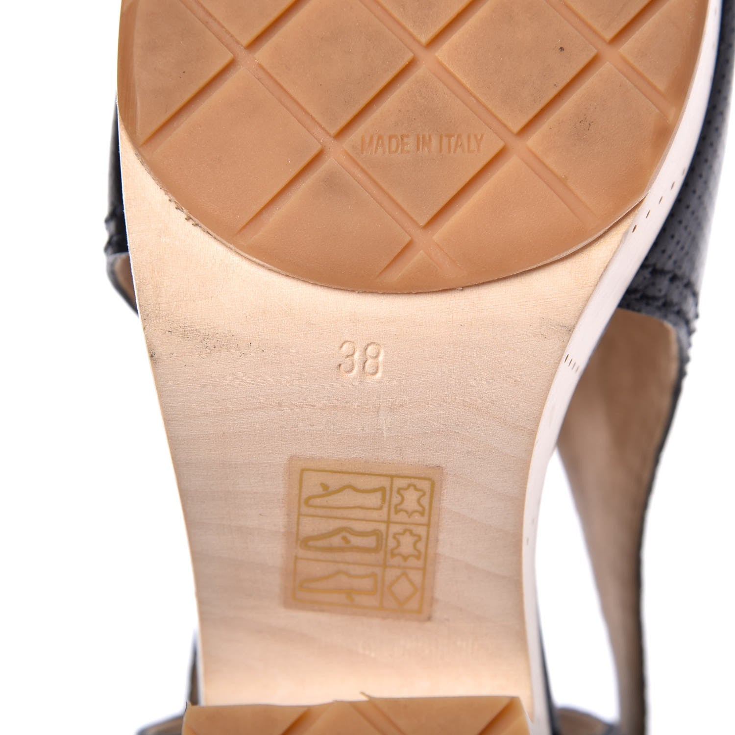 Chanel Lambskin Perforated Wood CC Clogs 38 Black 10 of 14