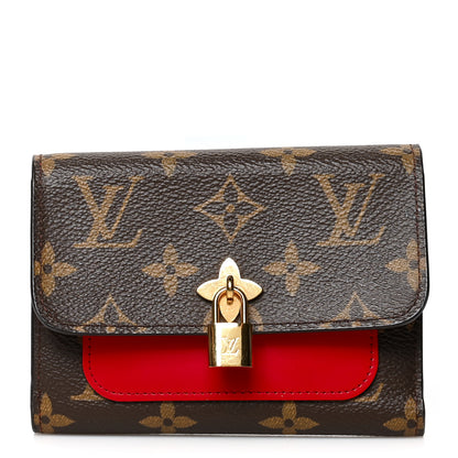 Louis Vuitton Monogram Flower Lock Compact Wallet Coquelicot 1 of 8