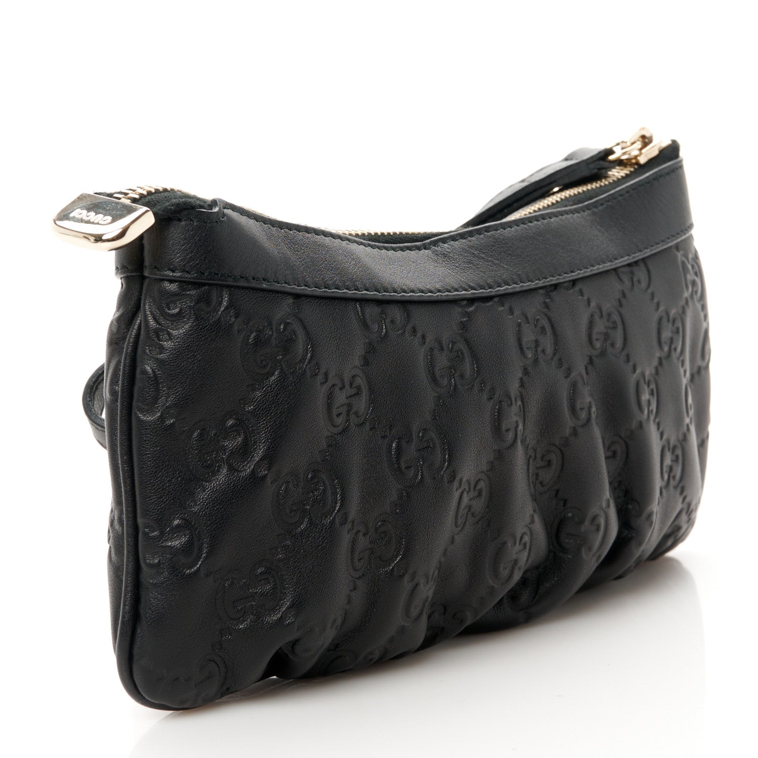 Gucci Guccissima Signature New Britt Wristlet Black 3 of 11
