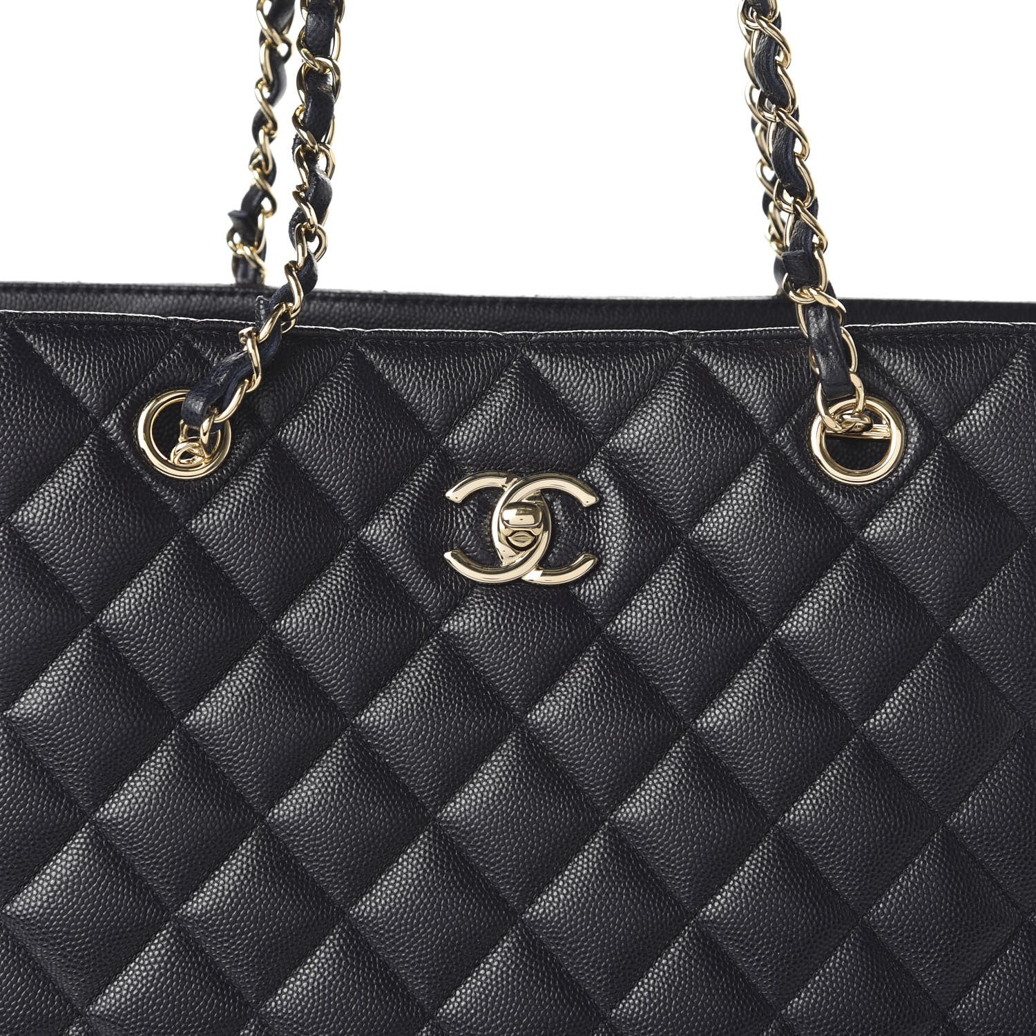 Chanel Caviar Quilted Large CC Shopping Tote Navy 10 of 10
