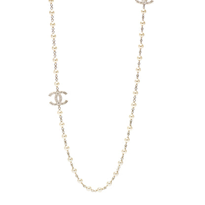 Chanel Pearl CC Long Necklace Gold 1 of 4