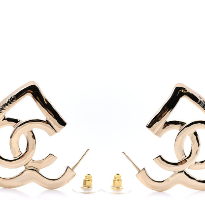Chanel Metal CC Heart Coco In Love Hoop Earrings Gold 3 of 5