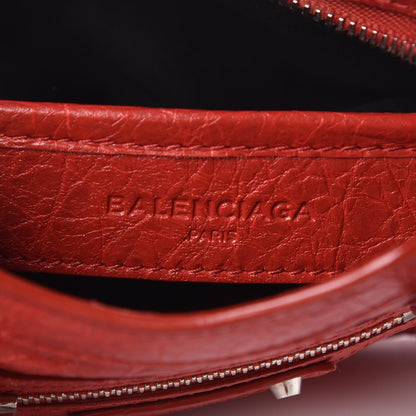 Balenciaga Agneau Classic Silver Hardware Nano City Rouge Groseille 6 of 9
