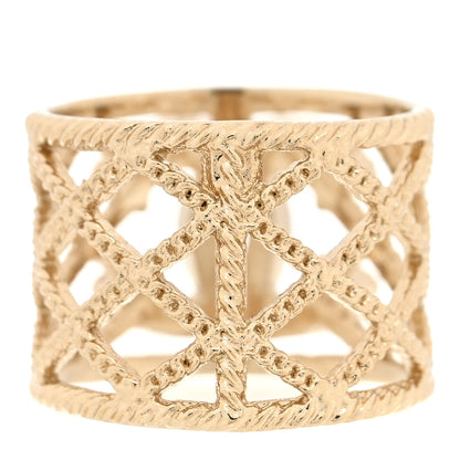 Chanel Pearl Chain CC Ring 53 6.5 Gold 3 of 4
