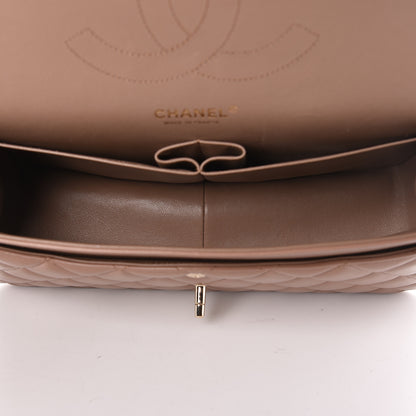 Chanel Lambskin Quilted Jumbo Double Flap Dark Beige 5 of 12