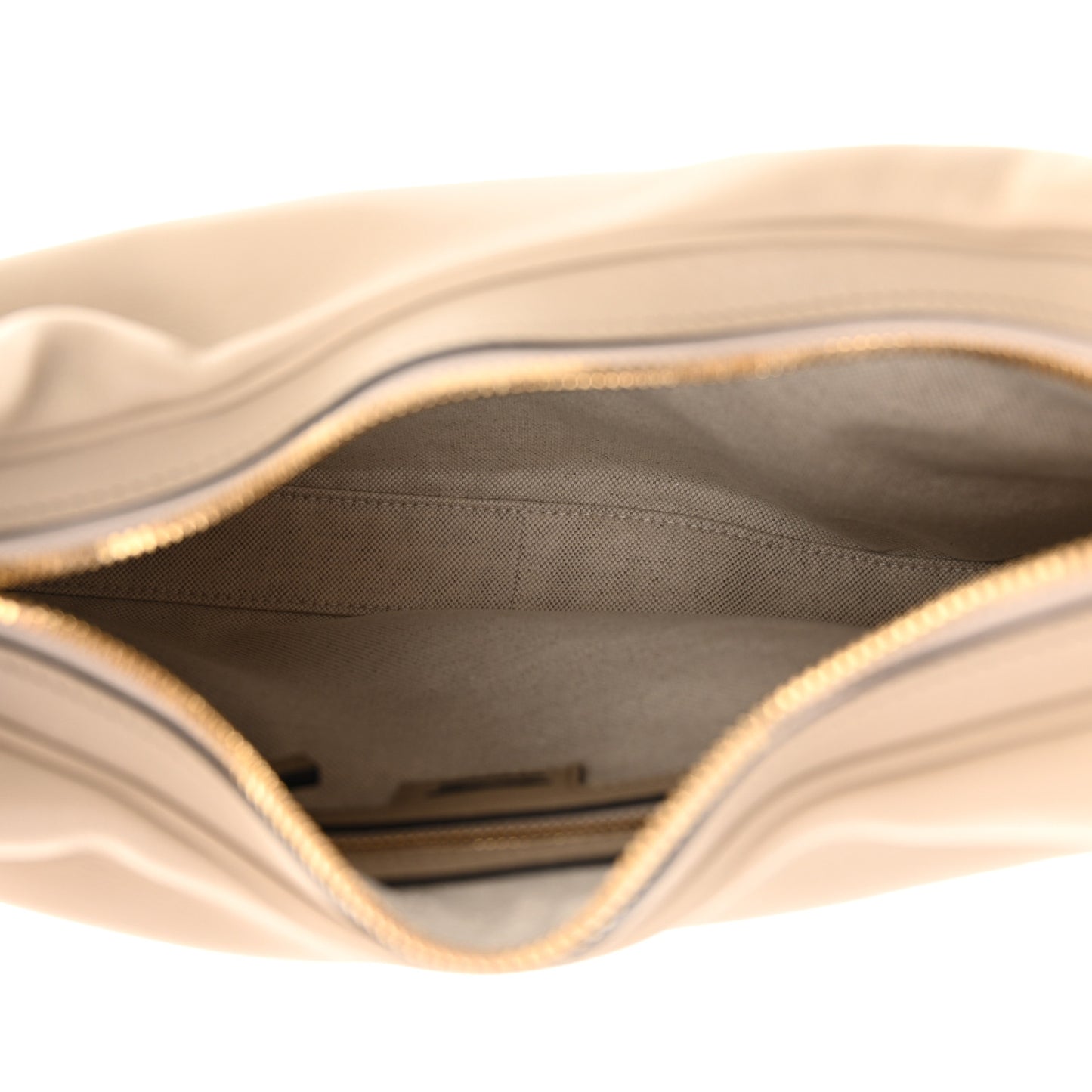 Aria Calfskin Web Large Attache Shoulder Bag Beige