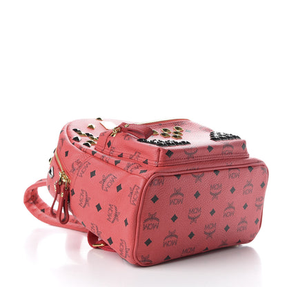 MCM Visetos Studded Small Stark Backpack Corail 3 of 9