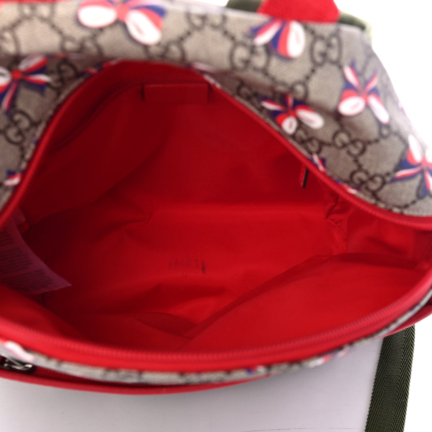 GG Supreme Monogram Sylvie Bow Print Childrens Backpack Red