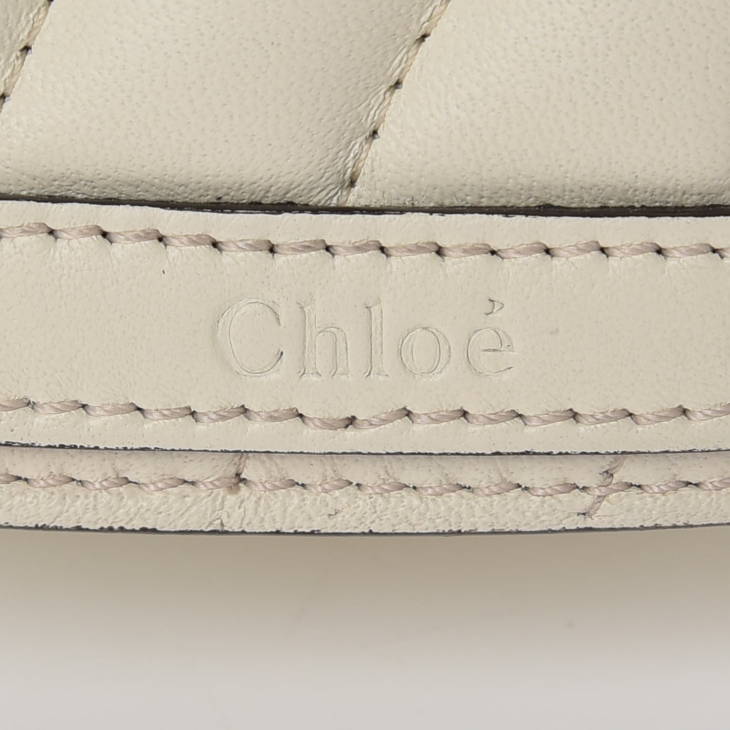 Calfskin Suede Quilted Small Nile Bracelet Bag Natural White