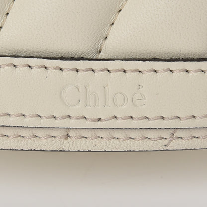 Chloe Calfskin Suede Quilted Small Nile Bracelet Bag Natural White 6 of 8
