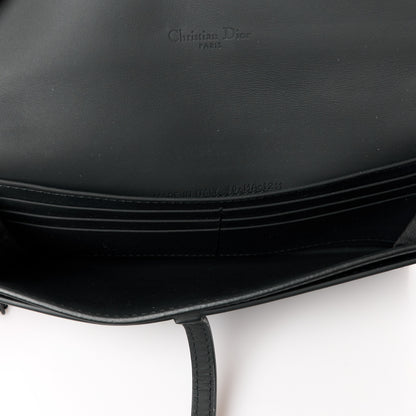 Christian Dior Ultra Matte Calfskin Saddle Chain Wallet Pouch Black 6 of 13