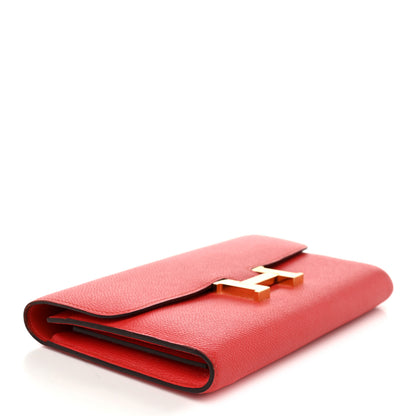 Hermes Epsom Constance Long Wallet Rose Jaipur 4 of 8