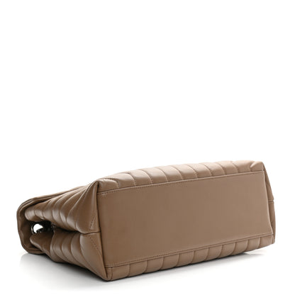 Saint Laurent Calfskin Y Quilted Monogram Medium Loulou Chain Satchel Dark Beige 4 of 12
