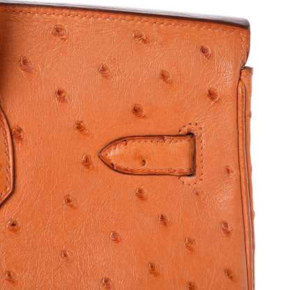 Hermes Ostrich Birkin 35 Orange 31 of 34