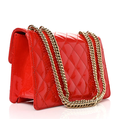 Chanel Patent Quilted Mini Bijoux Chain Square Flap Red 3 of 9