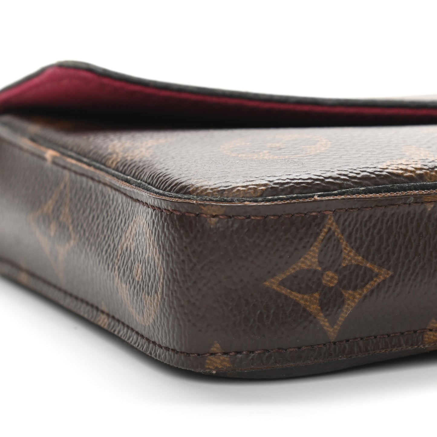 Monogram Pochette Felicie Chain Wallet Fuchsia