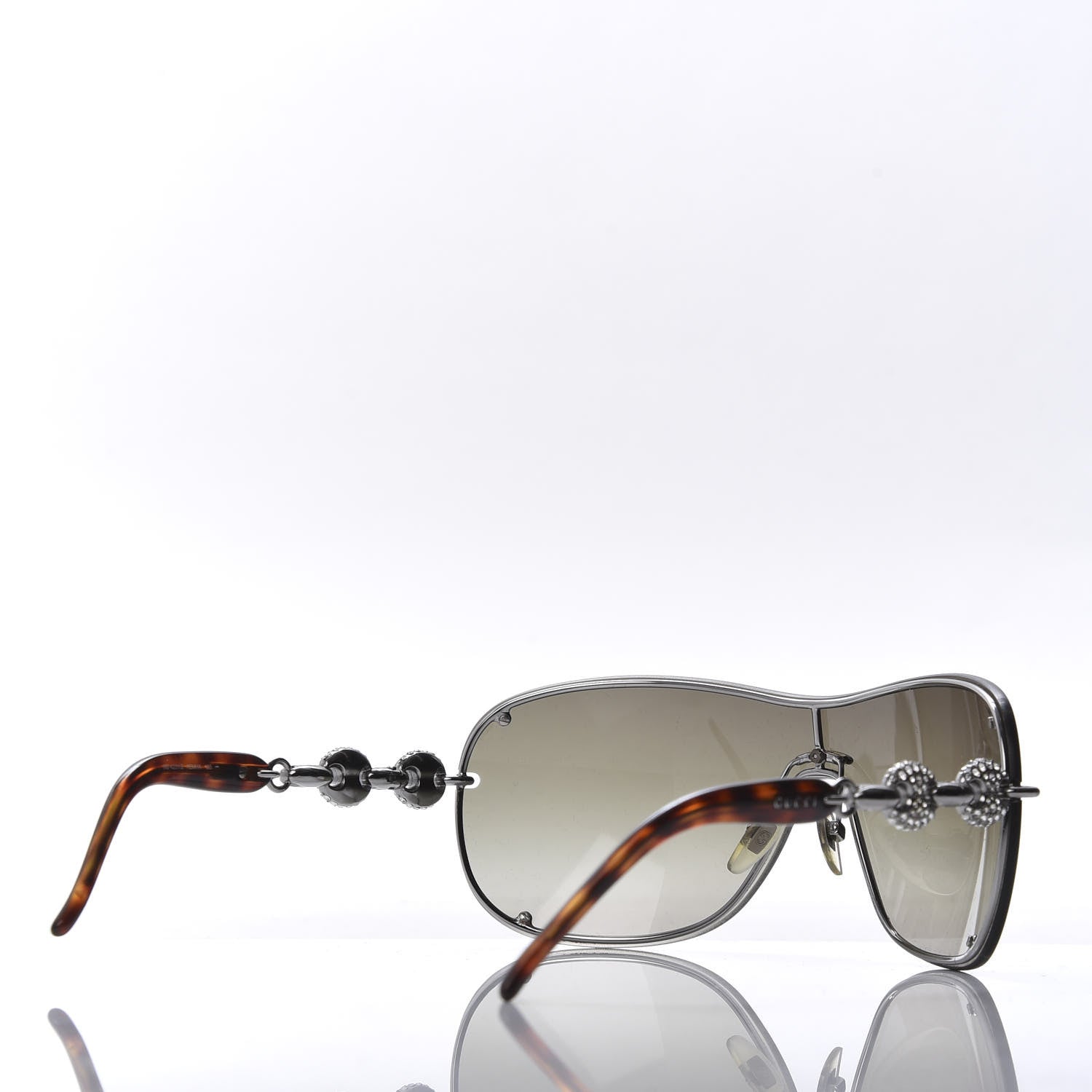 Gucci Crystal Marina Chain Shield Sunglasses GG4231S Tortoise 4 of 8