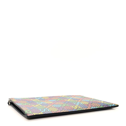 Gucci GG Supreme Monogram Psychedelic Zip Wristlet Pouch Black Multicolor 4 of 12
