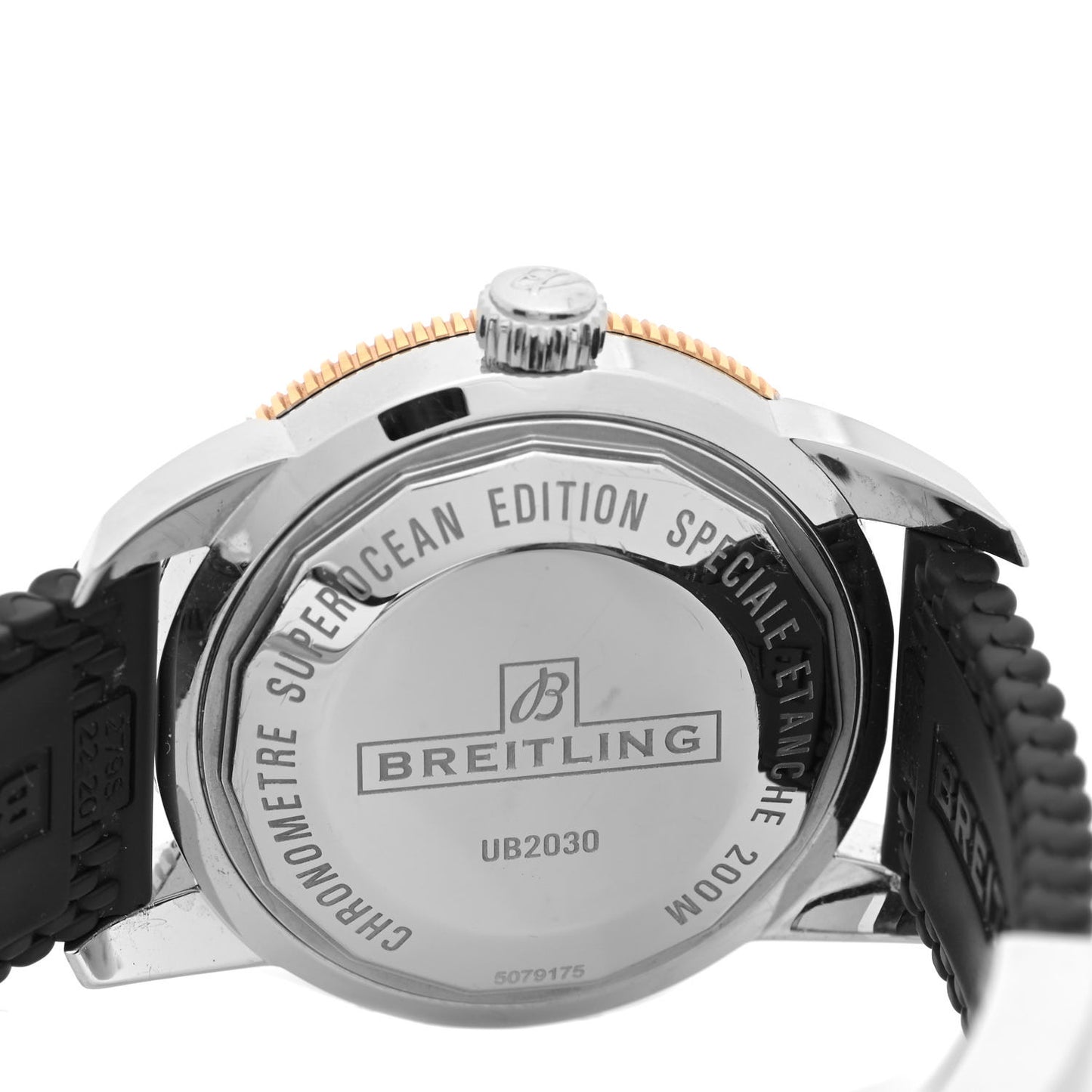 Stainless Steel 18K Rose Gold Rubber 42mm Superocean Heritage II B20 Automatic Watch Black AB2010