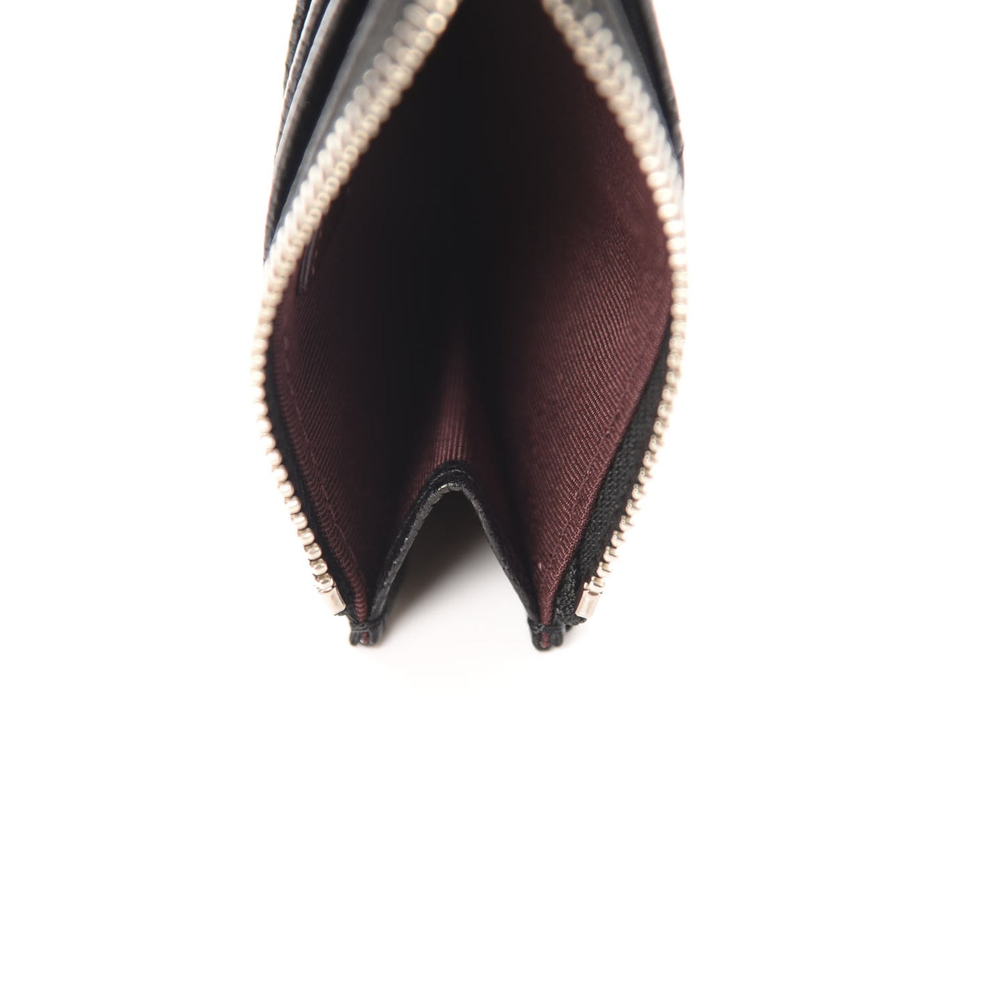 Caviar Quilted CC Zip Card Holder Black
