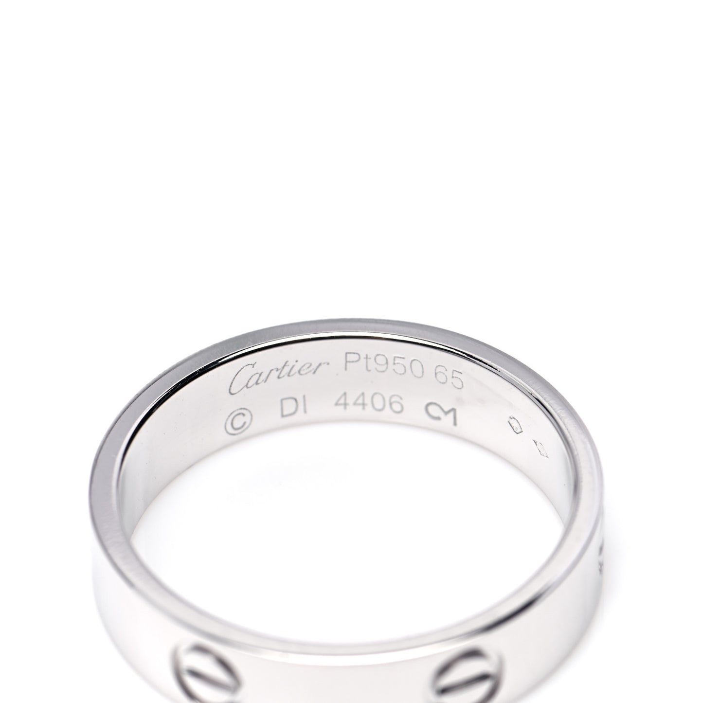 Platinum 5.5mm LOVE Ring 65 11