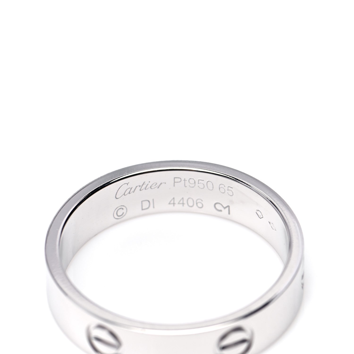 Cartier Platinum 5.5mm LOVE Ring 65 11 7 of 10