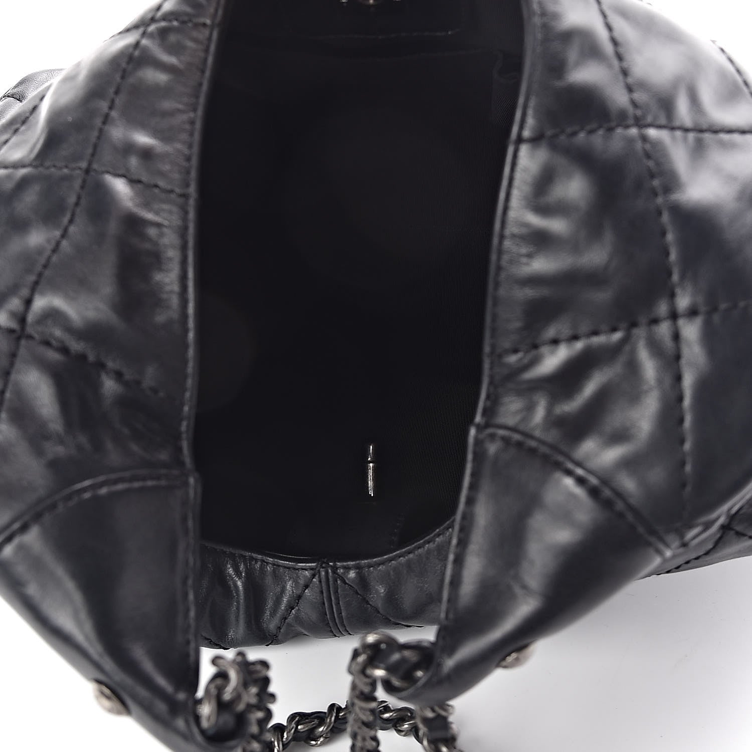 Chanel Aged Calfskin Quilted Coco Supple Hobo Black 5 of 10