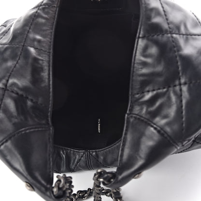 Chanel Aged Calfskin Quilted Coco Supple Hobo Black 5 of 10