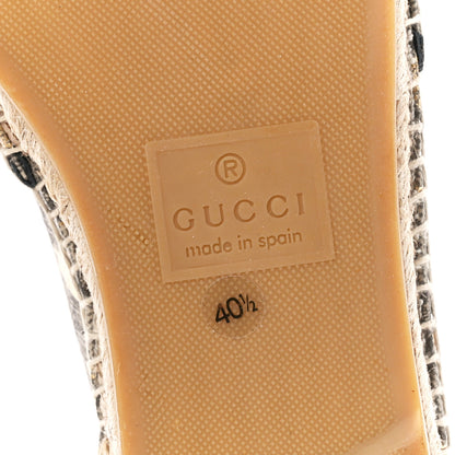 Gucci GG Supreme Monogram Bees Espadrille Flats 40.5 Beige Ebony Oro Black 6 of 12