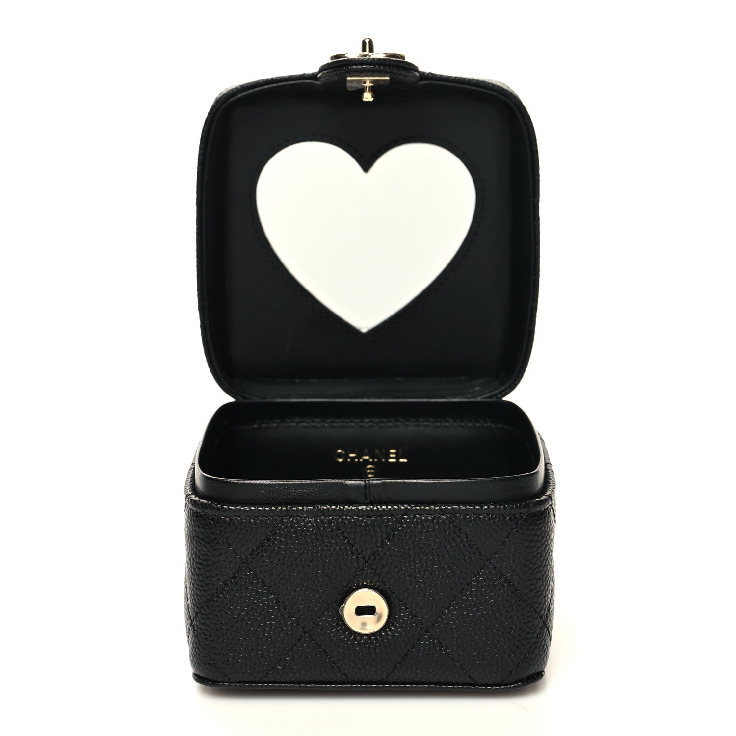 Chanel Caviar Quilted Mini Vanity Wrist Case With Chain Black 8 of 12
