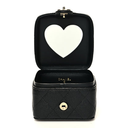 Chanel Caviar Quilted Mini Vanity Wrist Case With Chain Black 8 of 12