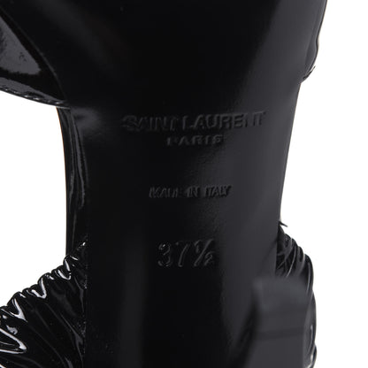 Saint Laurent Patent Freja 105 Flower Ankle Pumps 37.5 Black 6 of 12
