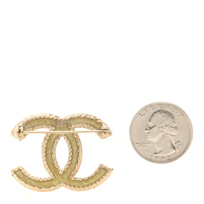Chanel Crystal CC Brooch Pin Light Gold 2 of 3