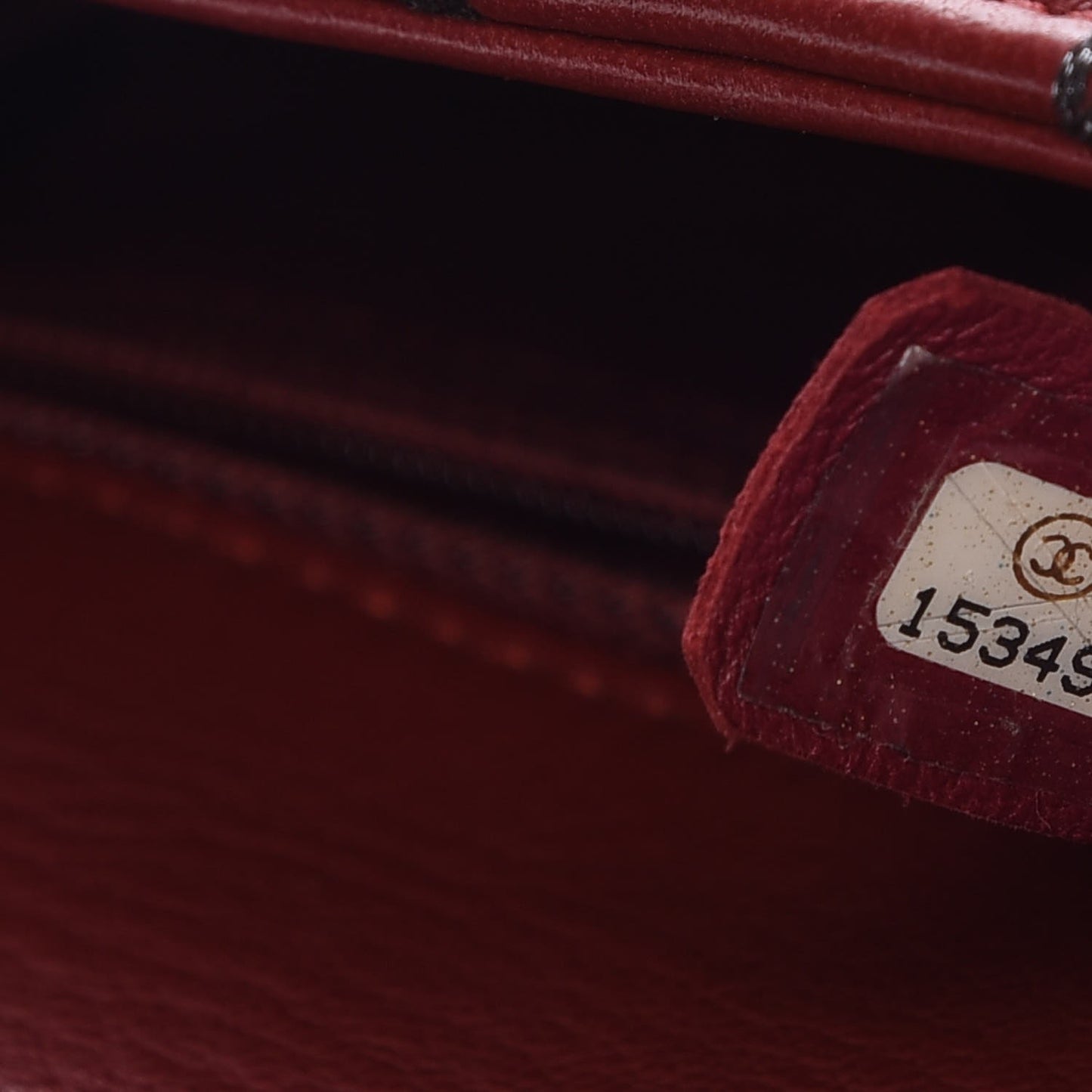 Lambskin Vertical Stitch Mini Flap Dark Red