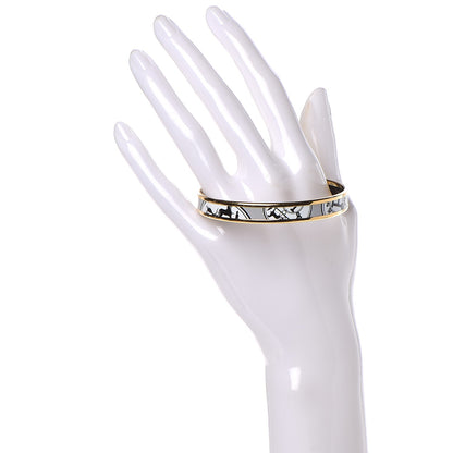 Hermes Enamel Printed Narrow Ex Libris Bracelet 65 2 of 5