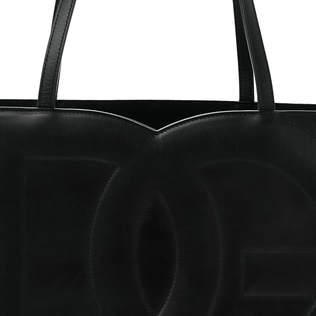 Dolce & Gabbana Calfskin Medium DG Logo Shopper Tote Black 7 of 12