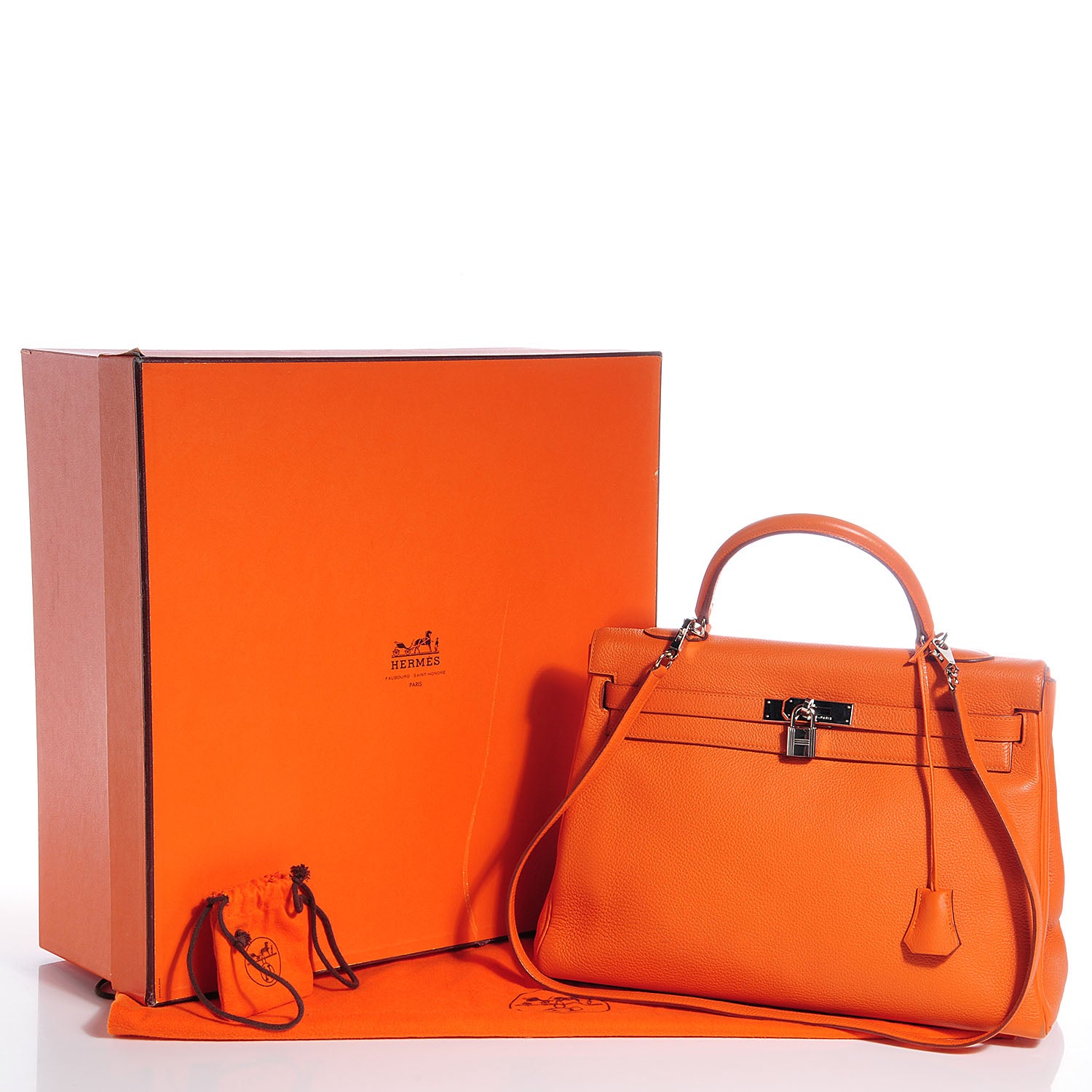Hermes Togo Kelly Retourne 35 Orange 5 of 13