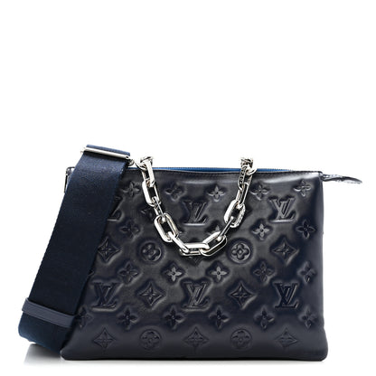 Louis Vuitton Lambskin Embossed Monogram Coussin PM Navy 1 of 12