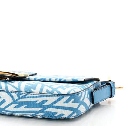 Fendi X SARAH COLEMAN Glazed Canvas Vitello King FF Vertigo Baguette 1997 Cyber Blue White 11 of 11