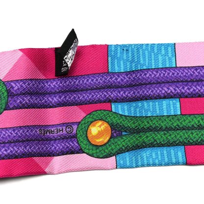 Hermes Silk Brandebourgs Twilly Fuchsia Turquoise Emeraude 5 of 5