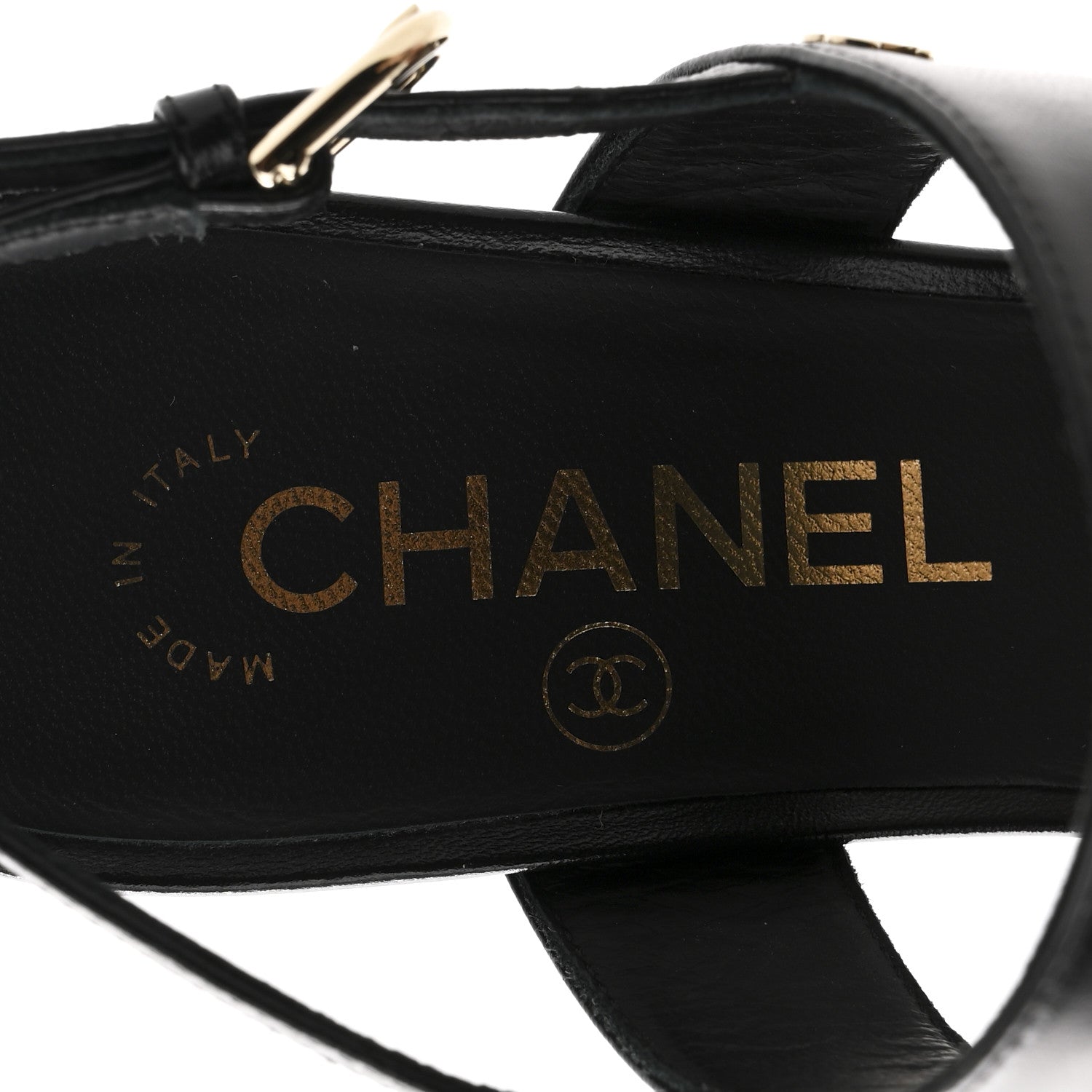 Chanel Lambskin Chain Sandals 38.5 Black 8 of 11