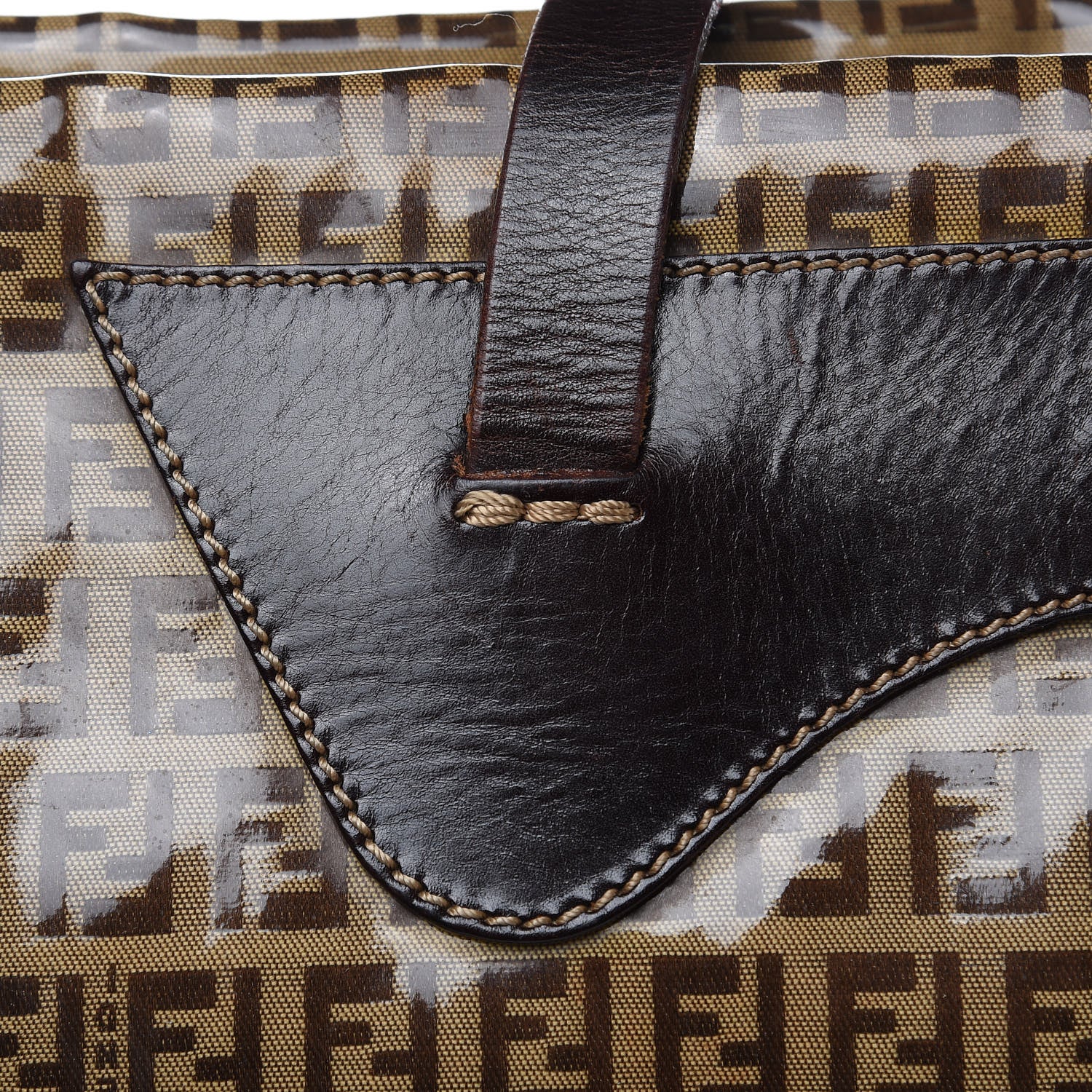 Fendi Vinyl Zucchino Large Tote Tobacco 13 of 16