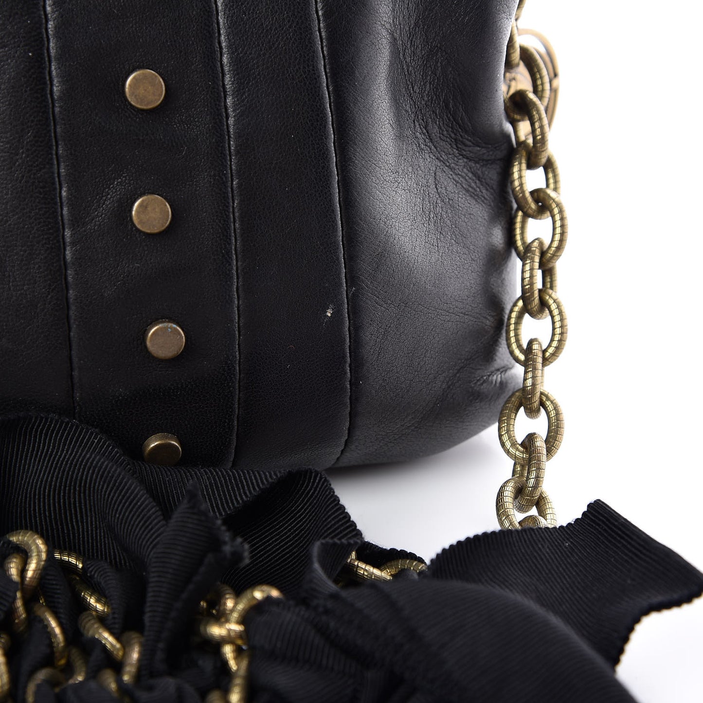 Lambskin Patchwork Studded Mini Happy Pop Crossbody Black