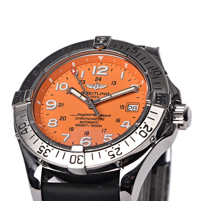 Breitling Stainless Steel Rubber 42mm SuperOcean Automatic Watch Orange A17360 8 of 9