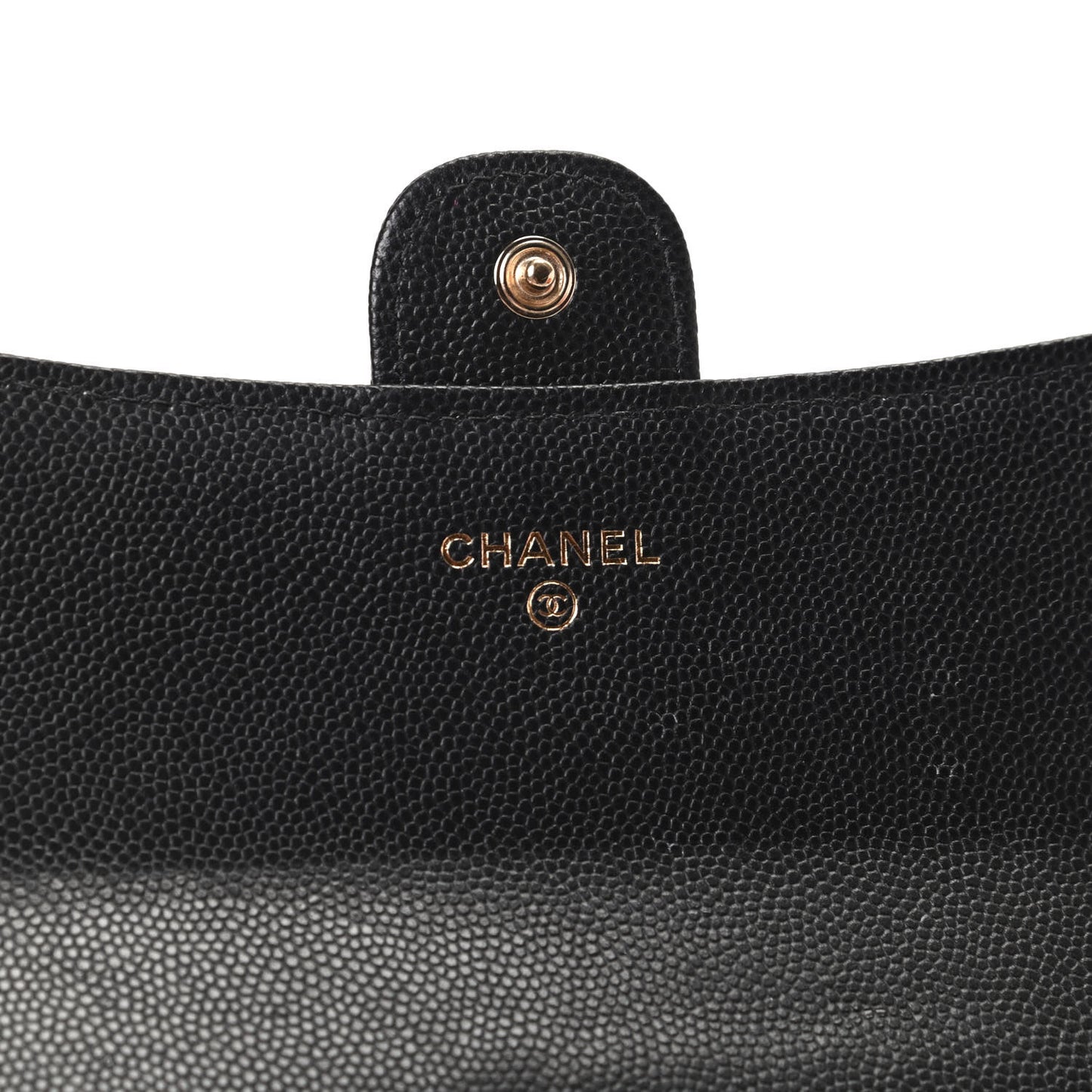 Caviar Quilted Medium Flap Wallet Black