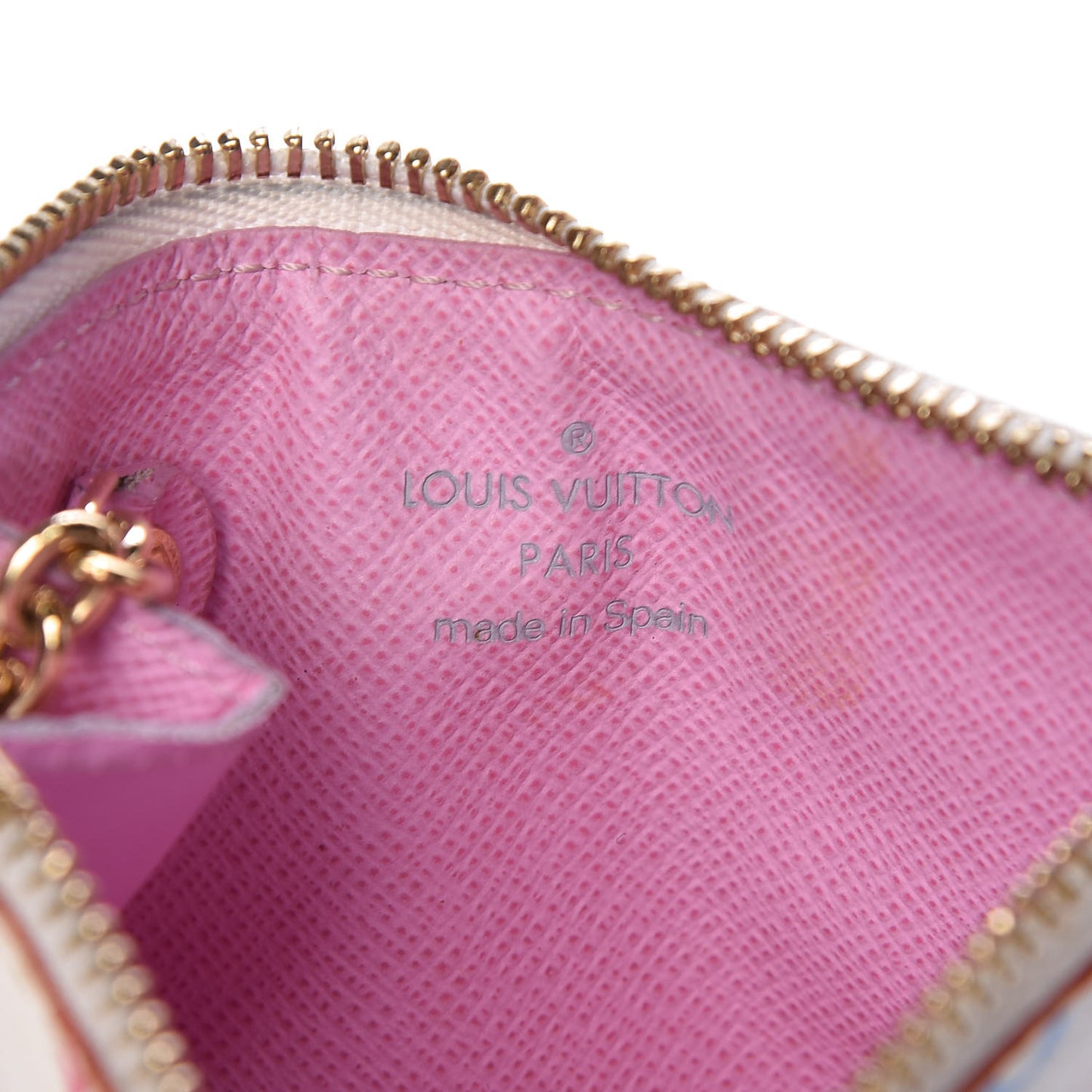 Monogram Multicolor Key Pouch White Litchi