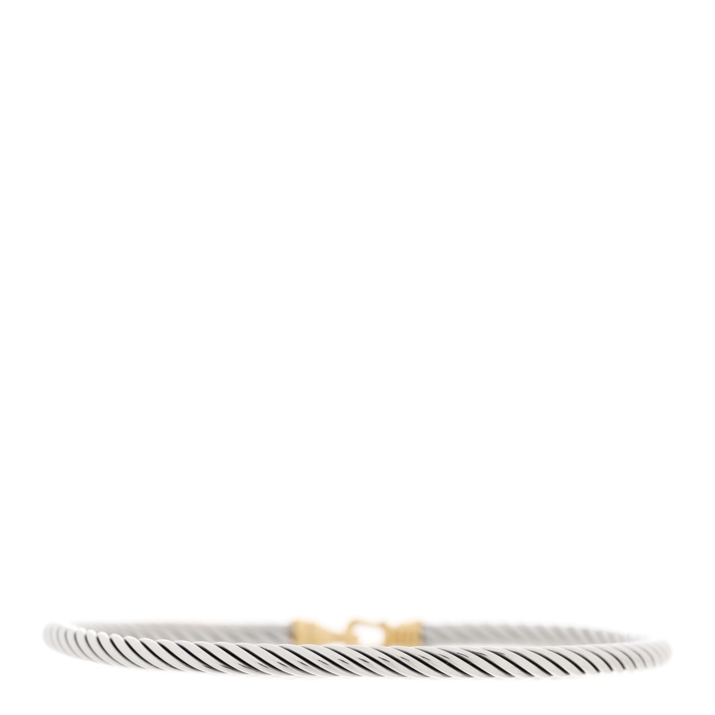 Sterling Silver 18K Yellow Gold 3mm Cable Buckle Bracelet