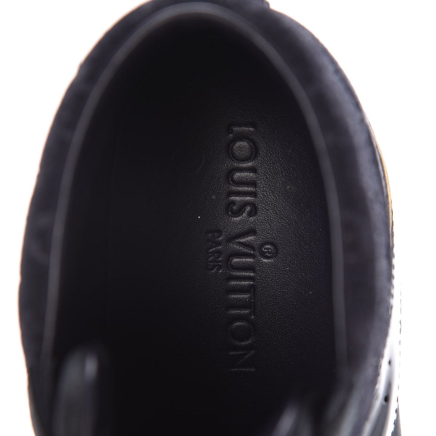 Calfskin Patent Suede Monogram Cliff Top Wedge Sneakers 41Navy